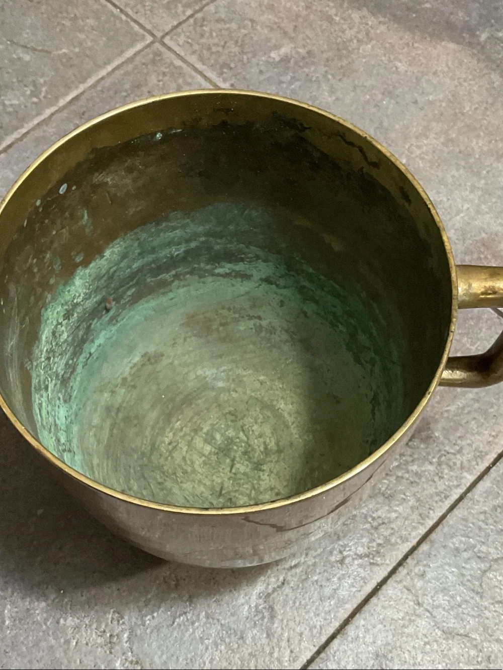 Vintage Brass Two-Handled Trophy Vase with Patina